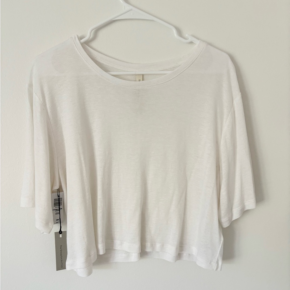 Babaton The Group NEW Foundation Relaxed Crop Top in White Size Medium - Picture 4 of 8